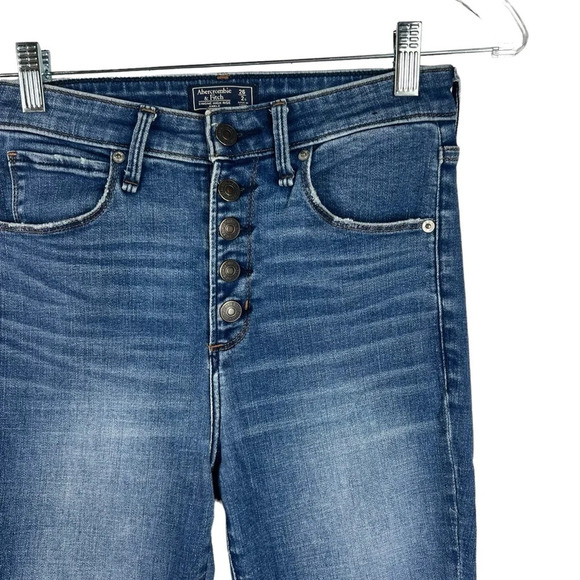 ABERCROMBIE & FITCH Simone High Rise Raw Ankle Hem Skinny Jeans with button-fly - Picture 5 of 6